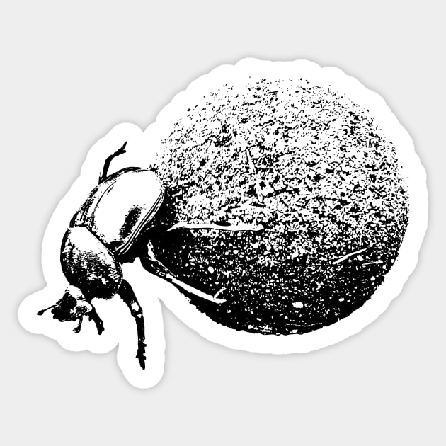 Dung Beetle Rolling Dung Ball | African Wildlife Sticker by scotch